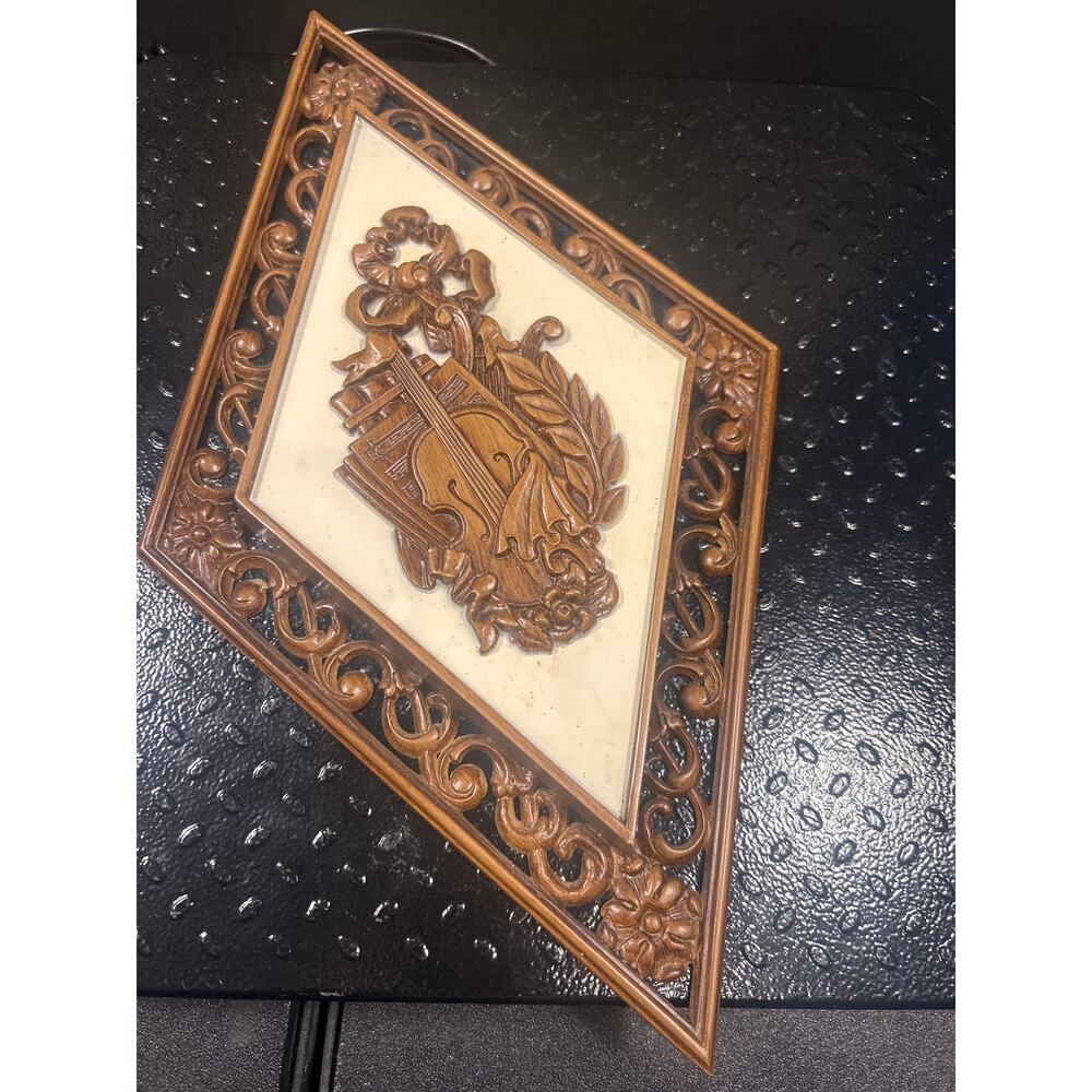 Syroco Wood Violin Diamond Hanging